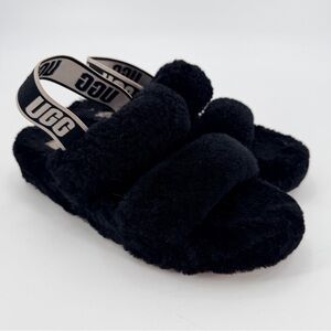 UGG Black Oh Yeah Fluff Slippers Slides Shoes Women’s 8